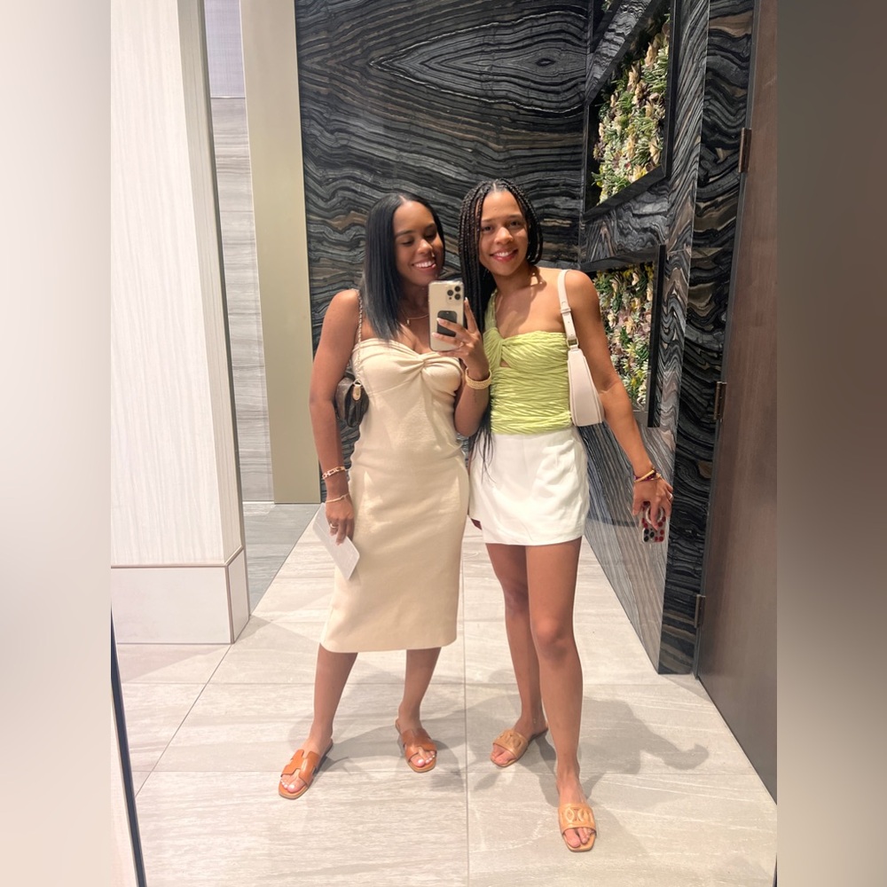 LILLUSORY Knitted Dresses Twisted Front Bodycon Dress with Back Slit